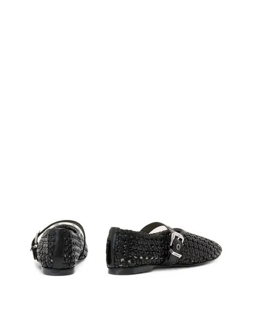 AllSaints Black Round-Toe Flat Shoes