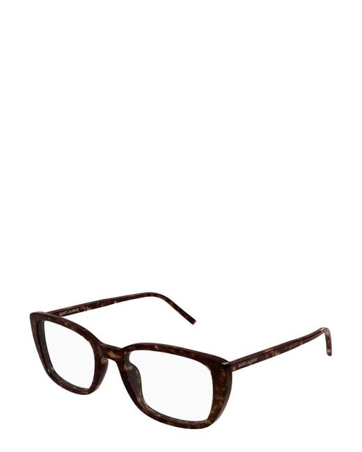 Saint Laurent White Eyewear Square-Frame Glasses