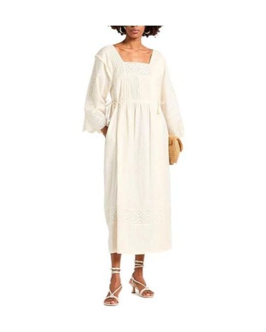 Weekend by Maxmara White Solid Colour Long-Sleeve Dress