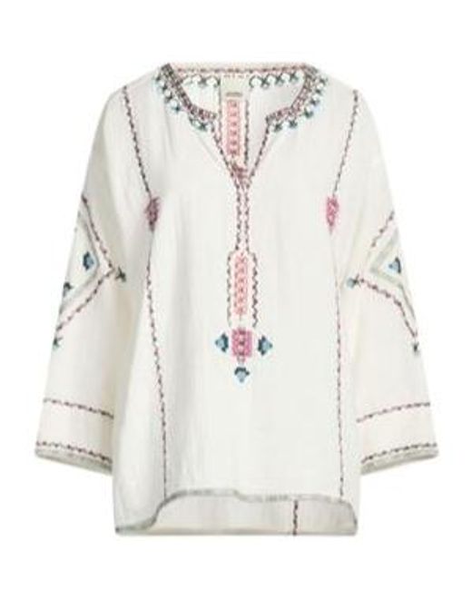 Isabel Marant White Geometric Print Long Sleeve Blouse