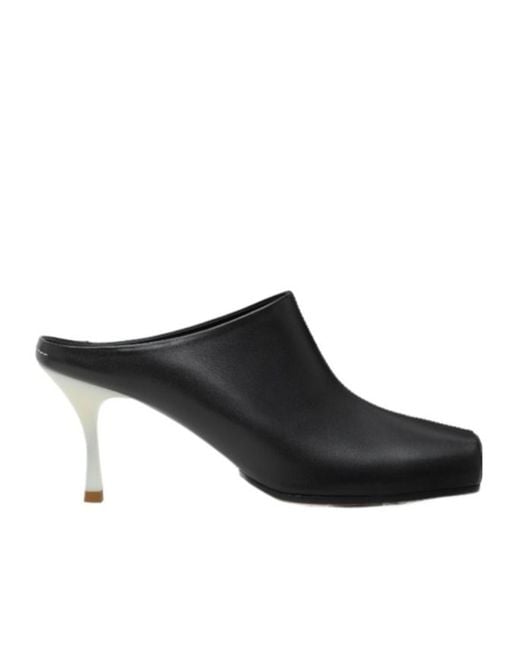 MM6 by Maison Margiela Black Square Toe Ballerina Mules