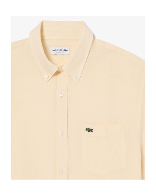 Lacoste Natural Logo-Patch Short-Sleeve Shirt for men