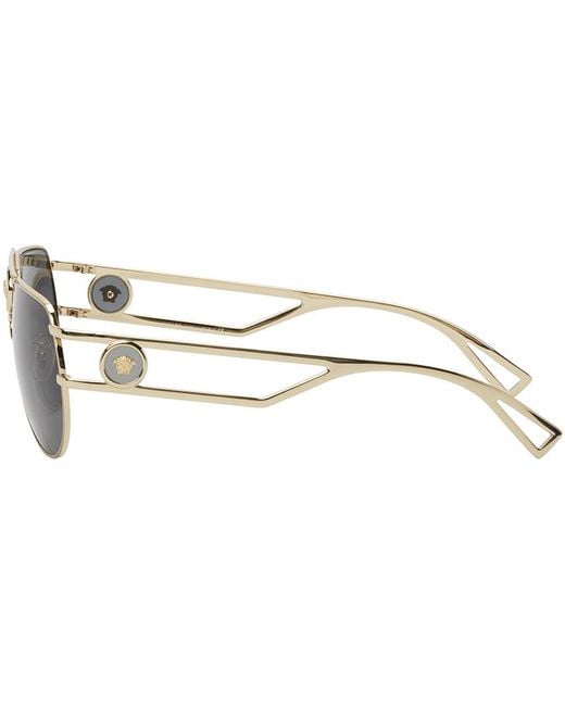 Versace White Golden Pilot Sunglasses for men