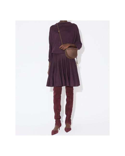 Alaïa Purple Linen Draped Mini Dress