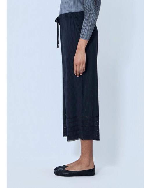 Issey Miyake Blue Pleated Wide-Leg Trousers