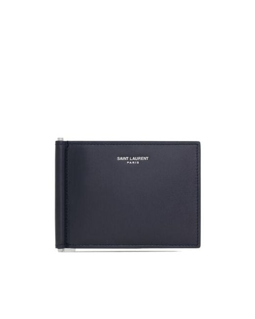 Saint Laurent Blue Paris Bill Clip Wallet for men