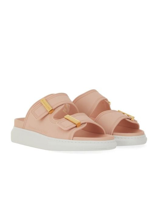 McQueen Multicolor Double Strap Slip-On Slides