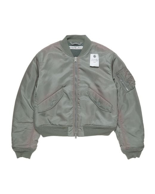 Acne Gray Washed Bomber Jacket for men