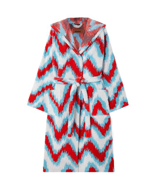 Missoni Red Striped Bathrobe With Ties