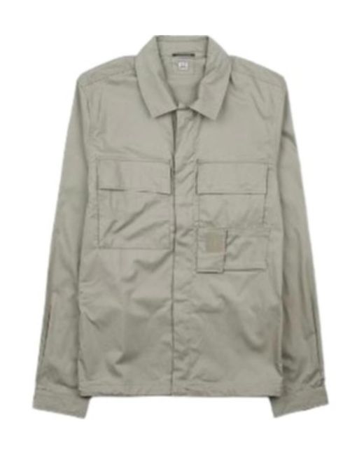 C P Company Gray Zip-Up Cotton Shirt for men