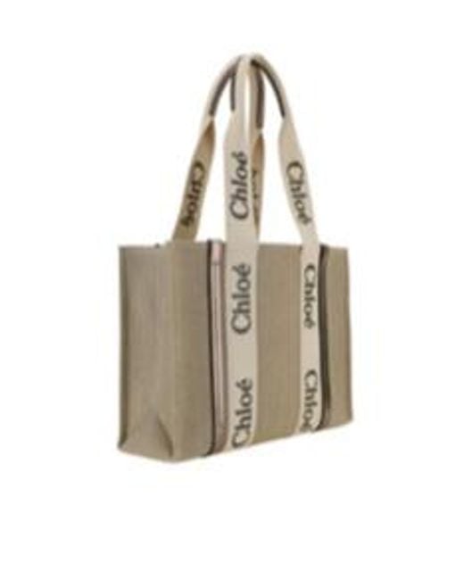 Chloé Natural Chloé Woody Tote Bag