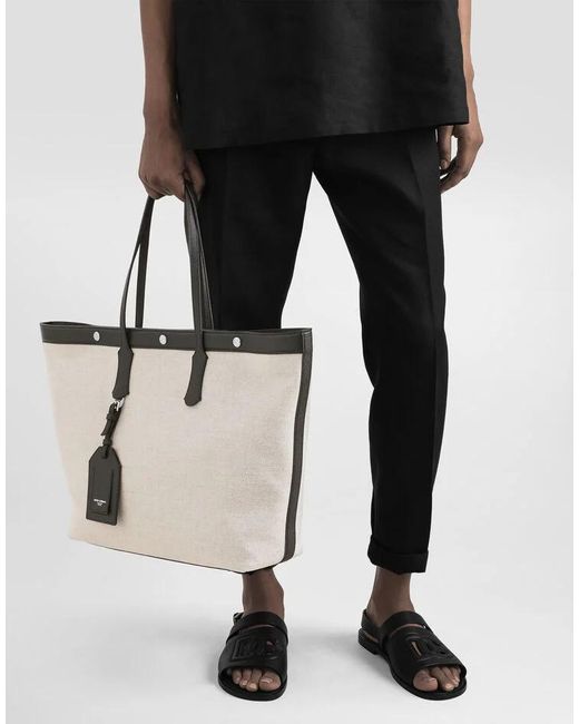 Dolce & Gabbana Natural Atene Shopping Bag for men