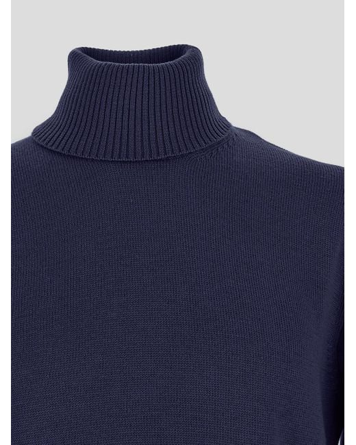 Ballantyne Blue Roll-Neck Knitted Jumper for men