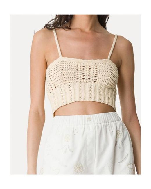 Forte_forte Natural Knitted Crop Top