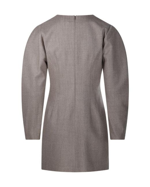 P.A.R.O.S.H. Gray P.A.R.O..H. Ludy Wool Shift Dress