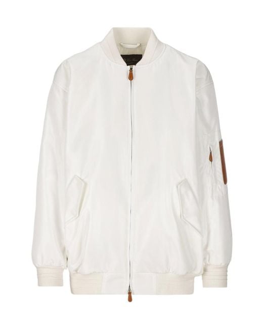 Loro Piana White Zippered Casual Jacket