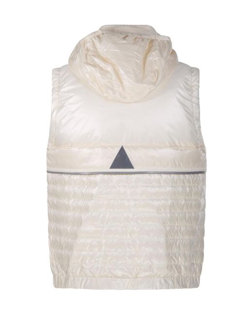 Moncler White Grenoble Logo Patch Padded Gilet