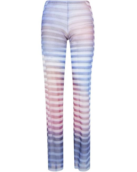 Jean Paul Gaultier Blue Mesh Trouser Printed 'Air'