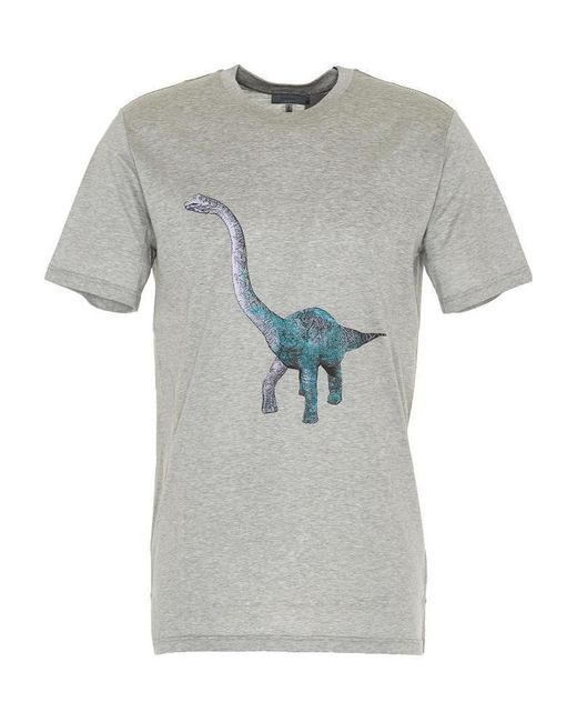 Lanvin Gray Round-Necked T-Shirt for men