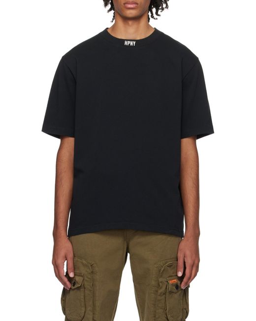 Heron Preston Blue Logo Embroidered Crewneck T-Shirt for men