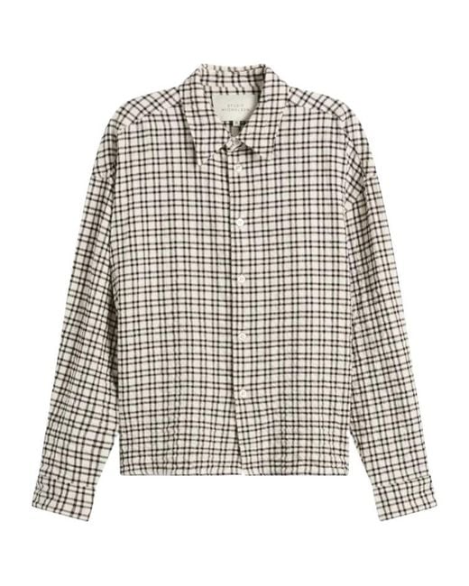 Studio Nicholson Gray Check Shirt for men
