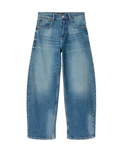 AllSaints Blue Sadie Barrel Leg Denim Jeans