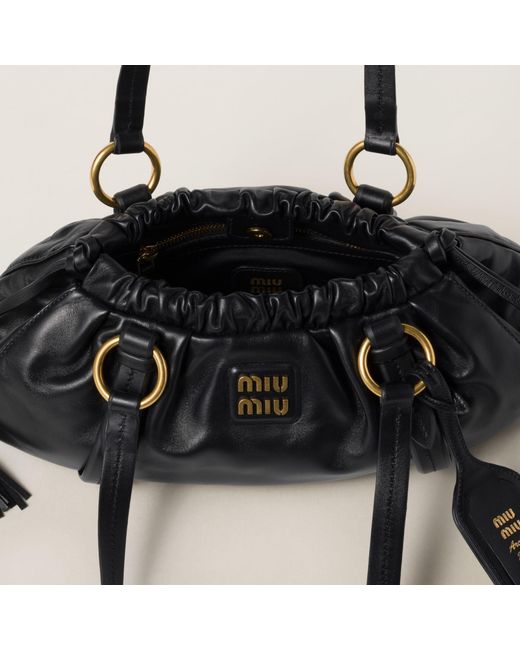 Miu Miu Black Joie Nappa Leather Bag