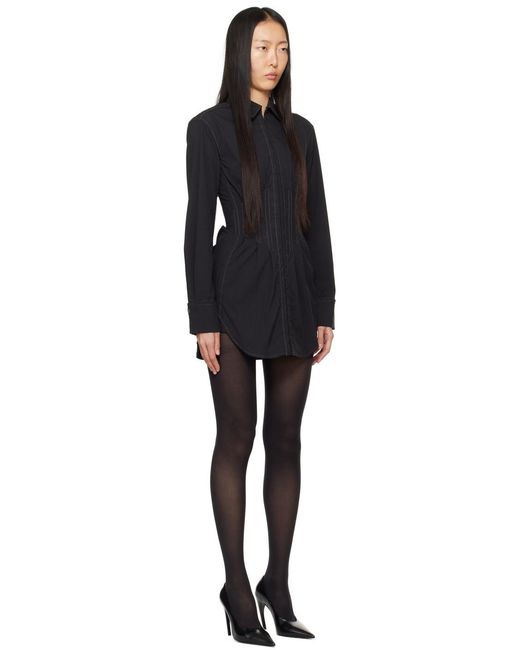 Dion Lee Black Corset-Style Poplin Shirtdress
