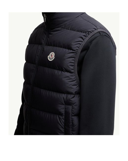 Moncler Blue Contrin Logo Patch Sleeveless Vest for men