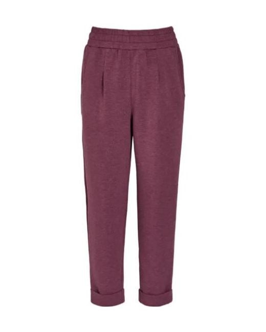 Varley Purple Pleated Marl Trousers