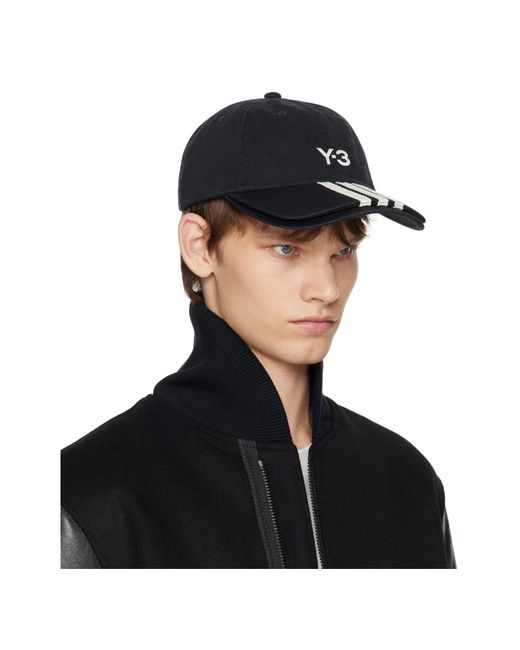 Y-3 Blue Striped Cap for men