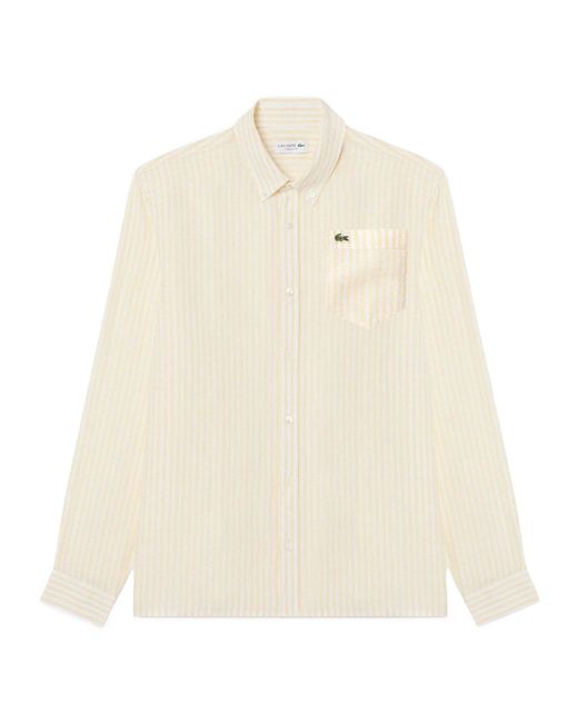 Lacoste Natural Long Sleeve Patterned Shirt for men