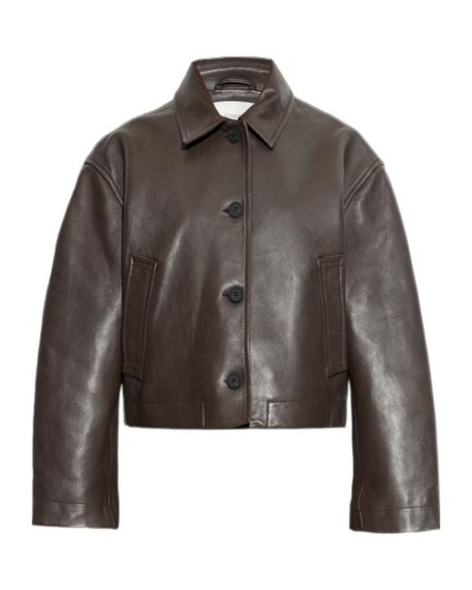 Studio Nicholson Brown Buttoned Lambskin Jacket