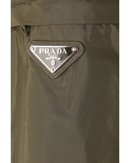 Prada Green Zip-Up Hooded Jacket for men