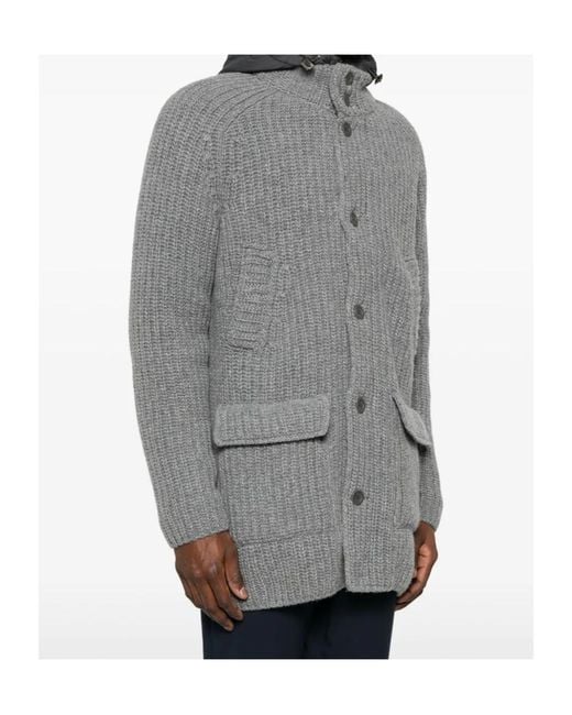 Herno Gray Double-Layer Coat for men