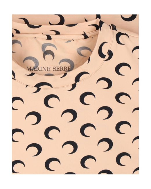 MARINE SERRE White Crescent Print Crewneck T-Shirt