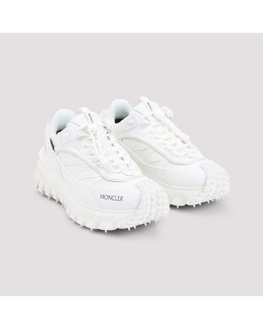 Moncler White Lace-Up Platform Sneakers