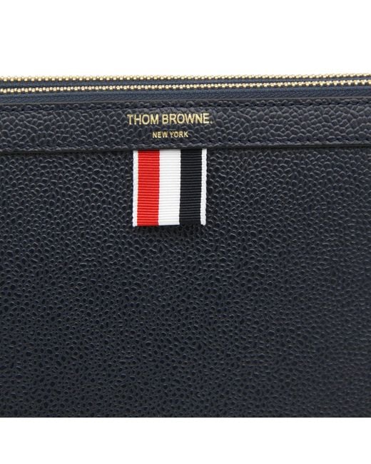 Thom Browne White Logo-Print Leather Cross Body Bag