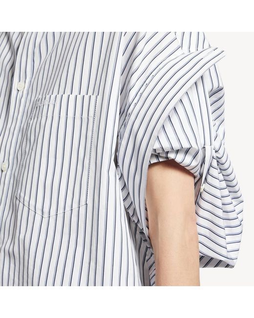 Balenciaga White Cotton Tuck-Sleeve Shirt