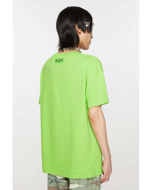 Acne Green Printed T-Shirt for men