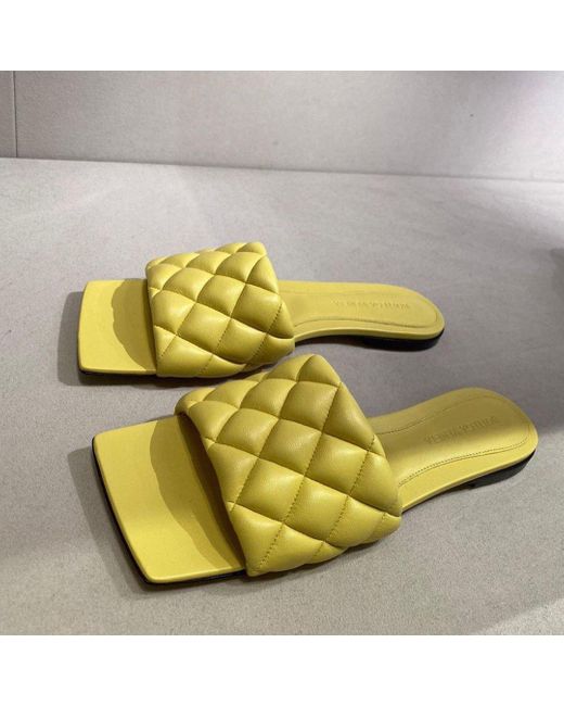 Bottega Veneta Yellow Bv Lido Flat Sandals