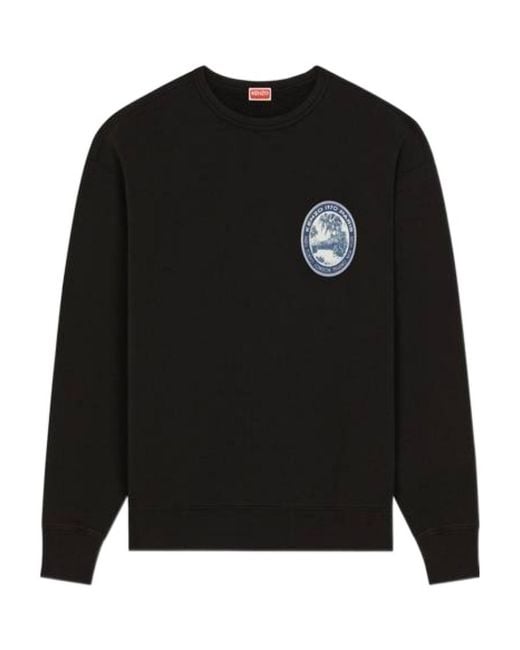 KENZO Black Long-Sleeved Crewneck Sweatshirt for men