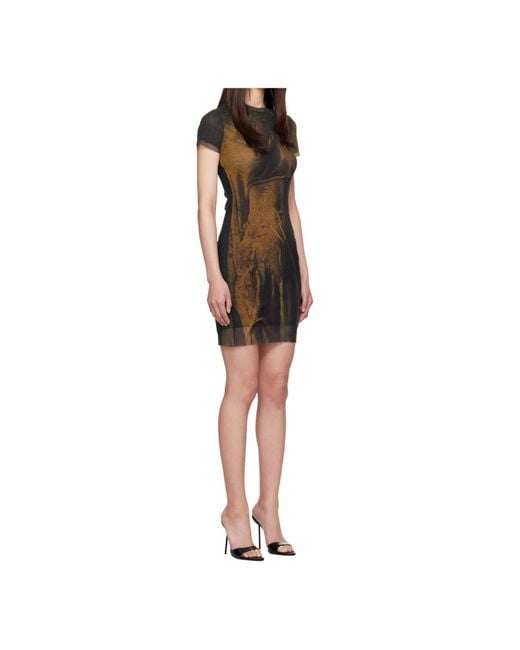 Jean Paul Gaultier Multicolor The Acid Water Printed Mini Dress