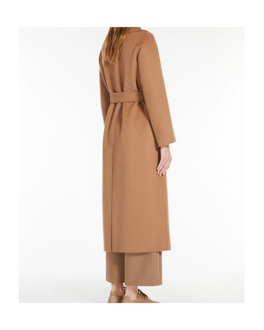 Max Mara Natural Wool Drap Wrap Coat