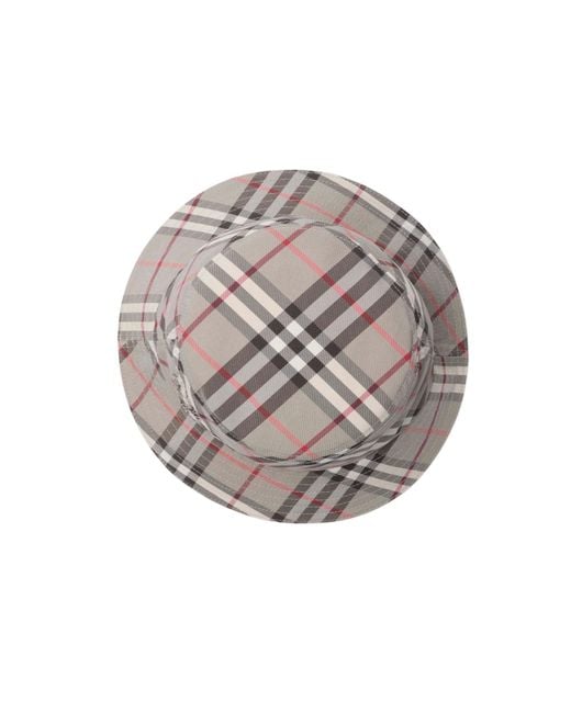 Burberry Gray Check Ekd Bucket Hat for men