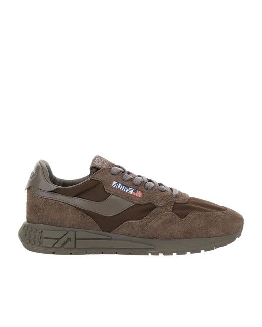 Autry Brown Reelwind Low-Top Sneakers for men