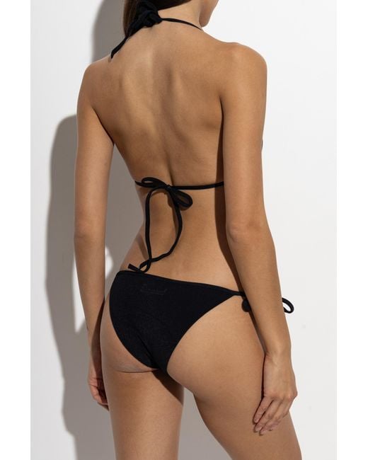 DSquared² Black Lace-Up Bikini Top