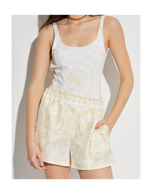 Versace White Sleeveless One-Piece Swimsuit