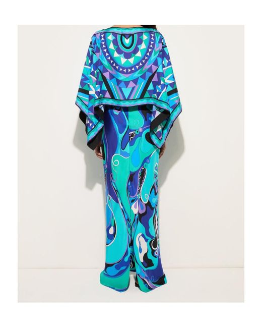 Emilio Pucci Blue Pucci Geometric Print Long Dress