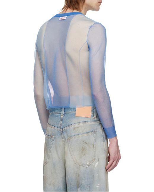charlesjeffreyloverboy Blue Sheer Sweater for men